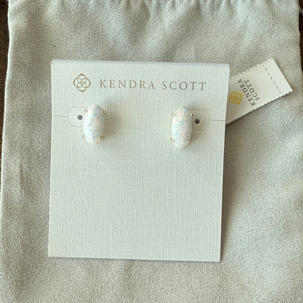 Kendra Scott Iridescent Opal White Stud Betty Earrings